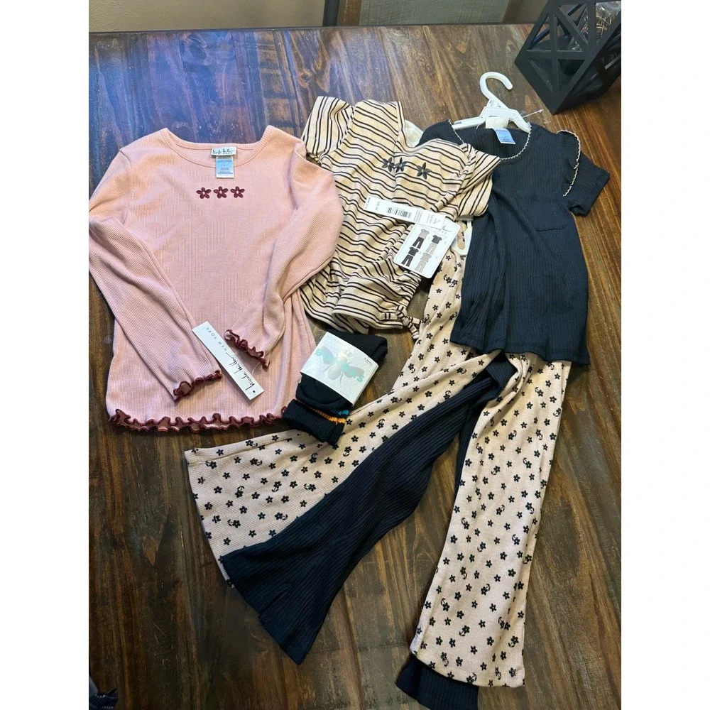 Nicole Miller‎ New York Kids 6 Piece Set Size 6X Striped Floral Kidcore